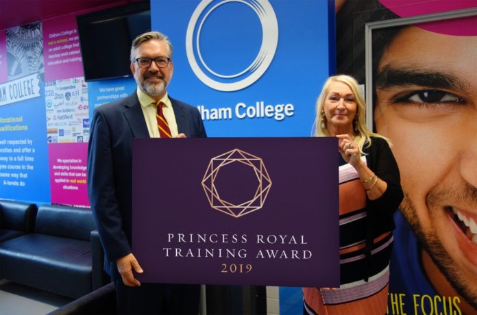 In the press: Oldham College wins a prestigious Princess Royal Training Award